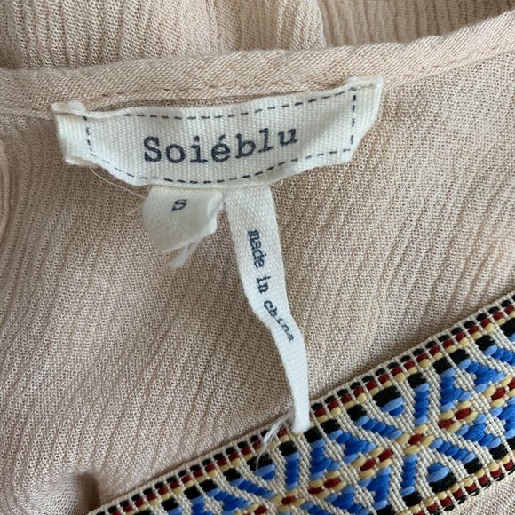 Soieublu Small S Boho Top Cold Shoulder Embroidery - Picture 4 of 5
